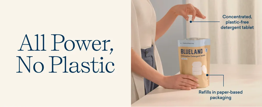 BLUELAND Dishwasher Detergent Unscented Plastic Free Eco Friendly Dishwashing Pods Natural 36 Tablets - dish all power desktop