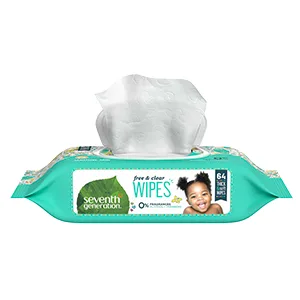 Seventh Generation, Baby Wipes, Unscented and Sensitive,64 Count (Pack of 4) - Wipes