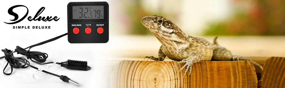 Simple Deluxe Digital Thermometer and Humidity Gauge with Remote Probes for Brooder Reptiles Terrarium, 4 Pack - main