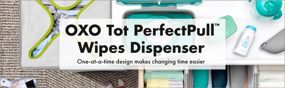 OXO Tot Perfect Pull Wipes Dispenser - Gray, 1 Count (Pack of 1) - OXO Tot Perfect Pull Wipes Dispenser