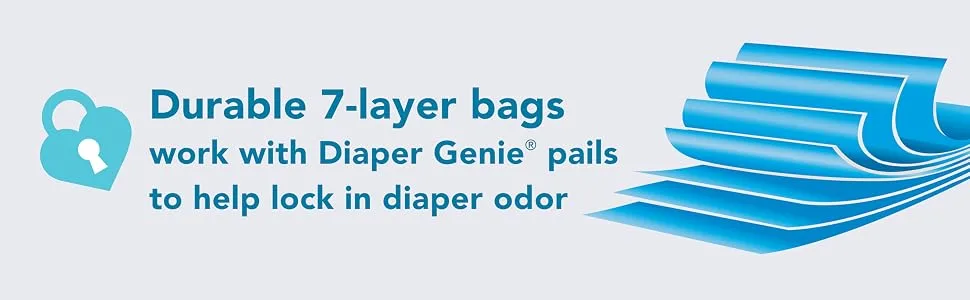 Diaper Lock Refills, Compatible with Diaper Genie | 240 Count (4-Pack) | Compatible with All Diaper Genie Pails - Multi-Layer Bag