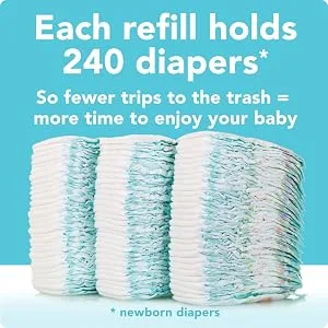 Diaper Lock Refills, Compatible with Diaper Genie | 240 Count (4-Pack) | Compatible with All Diaper Genie Pails - Refill