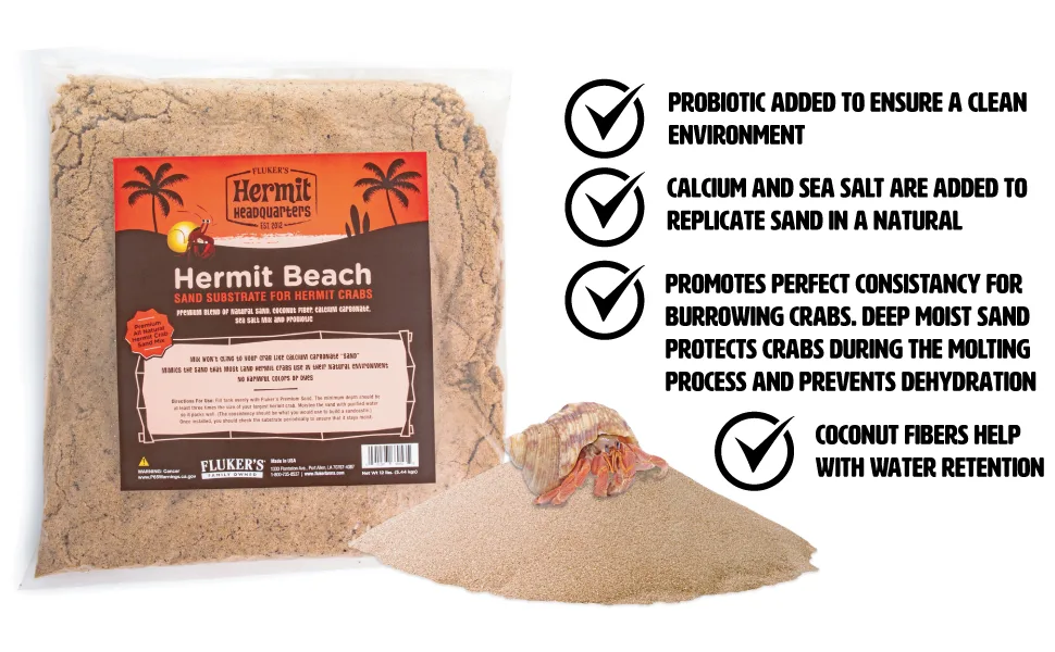 Fluker's All Natural Premium Sand Substrate Mixture for Hermit Crabs, 6lbs 6 LBS - product information 5