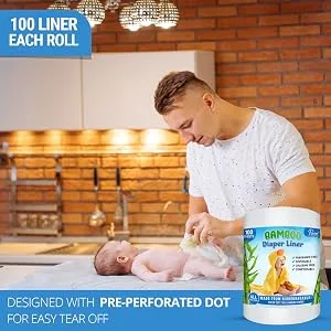 Ravel Bamboo Unscented Diaper Liners - 100% Bamboo Disposable Cloth Diaper Inserts, Gently and Soft Biodegradable, Chlorine & Dye and Fragrance Free- 100 Sheets Per Roll, (4PK) 400 - (4 Roll, Bamboo) - Diaper Liners