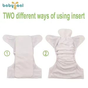 Babygoal Reusable Cloth Diaper Inserts Pack of 12, Absorbent & Breathable Liners, 3-Layer Microfiber Inserts for Cloth Diapers 12T 12pcs 3-layer Microfiber Inserts - product information 8