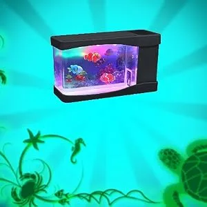 Lightahead Artificial Mini Aquarium A Sensory Multi Colored LED Swimming Fish Tank with Bubbles - Artificial Mini Aquarium