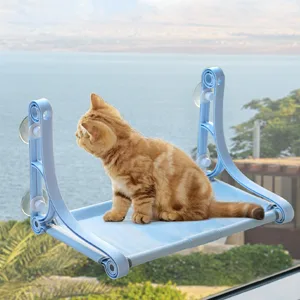 Cat Hammock, Cat Window Perch for Indoor Cats,Kitty Bed Large Pet Resting Seat Suction Cups Kitten Furniture for Sleeping, Playing (Blue) - cat window Hammock