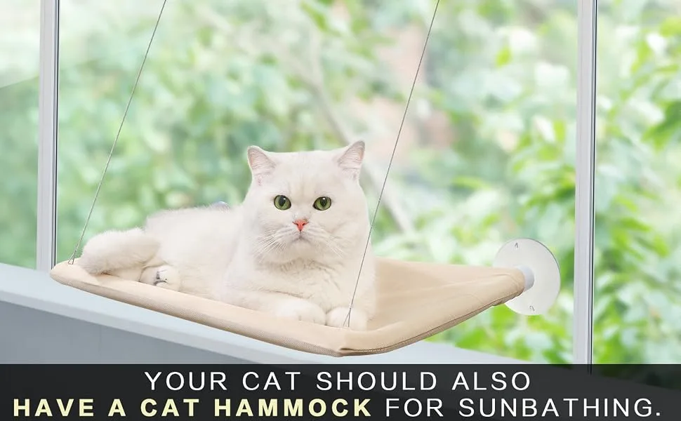 NOYAL Cat Window Perch Seat Hammock Strong Suction Cups Holds Up to 30lbs(Extra 2 Suction Cups) Cream - product information 16