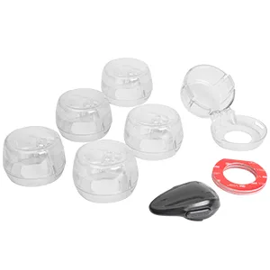EUDEMON 1 Pack Oven Door Lock(Black) & 6 Pack Stove Knob Cover(Clear) Bundle - 5101+3401