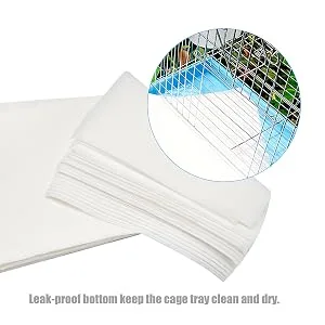 Vkinman Bird Cage Paper Liners Non-Woven Bird Nesting Box Pads, 100 Sheets Square - Non-Woven Bird Nesting Box Pads