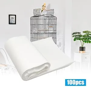 Vkinman Bird Cage Paper Liners Non-Woven Bird Nesting Box Pads, 100 Sheets Square - Non-Woven Bird Nesting Box Pads