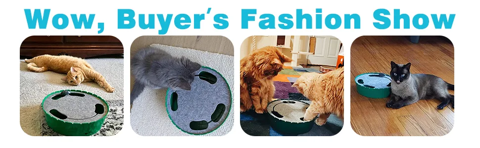 Pawaboo Cat Toy with Running Mouse, Electric Interactive Motion Cat Toy Automatic Rotating Teaser Pop and Play Hide and Seek Hunt Toy for Pet Cat Kitten Play Fun Excercise Green - product information 12