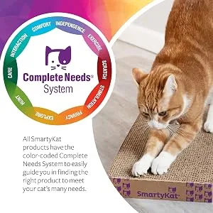 SmartyKat Scratch Up Hanging Corrugated Cat Scratchers for Cats & Kittens, Stimulating, Promotes Healthy Nail Growth Scratch Up (Catnip Infused) Single Pack - Complete Needs System