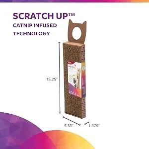 SmartyKat Scratch Up Hanging Corrugated Cat Scratchers for Cats & Kittens, Stimulating, Promotes Healthy Nail Growth Scratch Up (Catnip Infused) Single Pack - Scratch Up - Single Wide