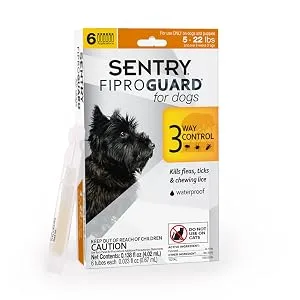 Sentry FiproGuard Topical Flea and Tick for Dogs Up to 22-Pound 6-Month - Sentry