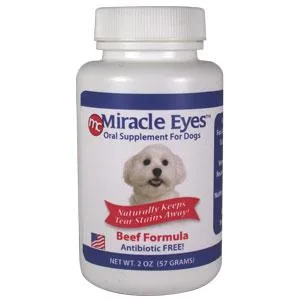 Miracle Care Tear Stain Reducer Oral Supplement for Dogs and Cats Vegan 4 Oz. - miracle eyes beef formula