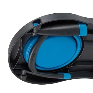 Dexas Popware for Pets Double Elevated Pet Feeder Large/2.5 Cup Capacity Bowls Pro Blue - dog, dog feeder, cat feeder, elevated feeder, slow feeder, dog food, cat food, RV, travel