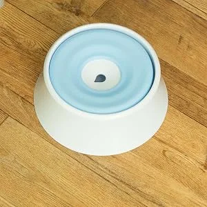 PawsMark Anti-Splash Dripless Drinking Water Slow Feeder Dispenser Car Bowl for Pets, White (QI003724) - Water Capacity