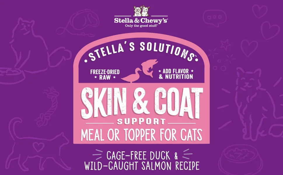 Stella & Chewy's Stella's Solutions Cat 7.5 Ounce (Pack of 1) Duck & Salmon - Stella Solutions - Skin and Coat (Cats)
