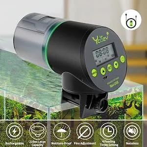 Ycozy Automatic Fish Feeder Rechargeable with USB Cable Moisture-Proof Intelligent Electric Fish/Turtle Feeder for Aquarium & Fish Tank Intelligent Timer Fish Food Dispenser | Navi-EVS - product information 4