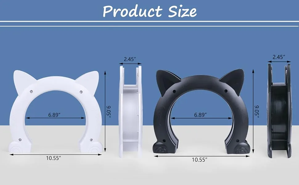 Miyabing Cat Door Interior Door, Pet Door Gate Hole Pass Through for Dogs Kitty Kittens, Easy to Install White - product information 2