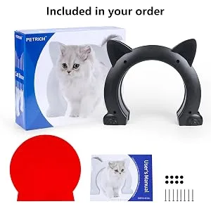 Miyabing Cat Door Interior Door, Pet Door Gate Hole Pass Through for Dogs Kitty Kittens, Easy to Install White - product information 3