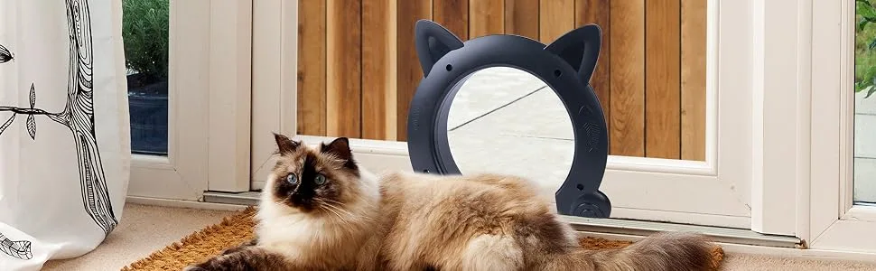 Miyabing Cat Door Interior Door, Pet Door Gate Hole Pass Through for Dogs Kitty Kittens, Easy to Install White - product information 5