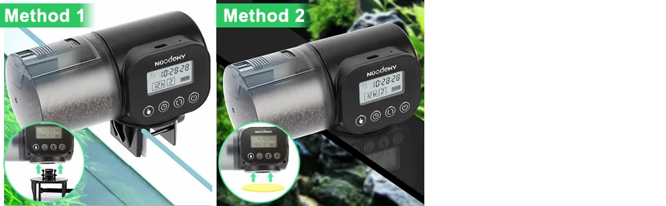 Noodoky Automatic Fish Feeder, Easy Setup Auto Fish Food Dispenser with USB Cable, Timed Feeder for Aquarium, Small Fish Turtle Tank, Auto Feeding on Vacation or Holidays - fish feeder