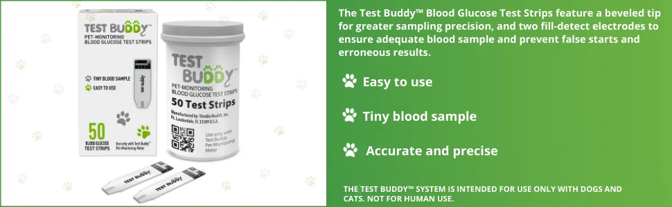 Test Buddy Pet-Monitoring Blood Glucose Test Strips for Dogs and Cats- 50 ct. - product information 2