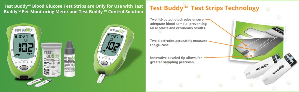 Test Buddy Pet-Monitoring Blood Glucose Test Strips for Dogs and Cats- 50 ct. - product information 3