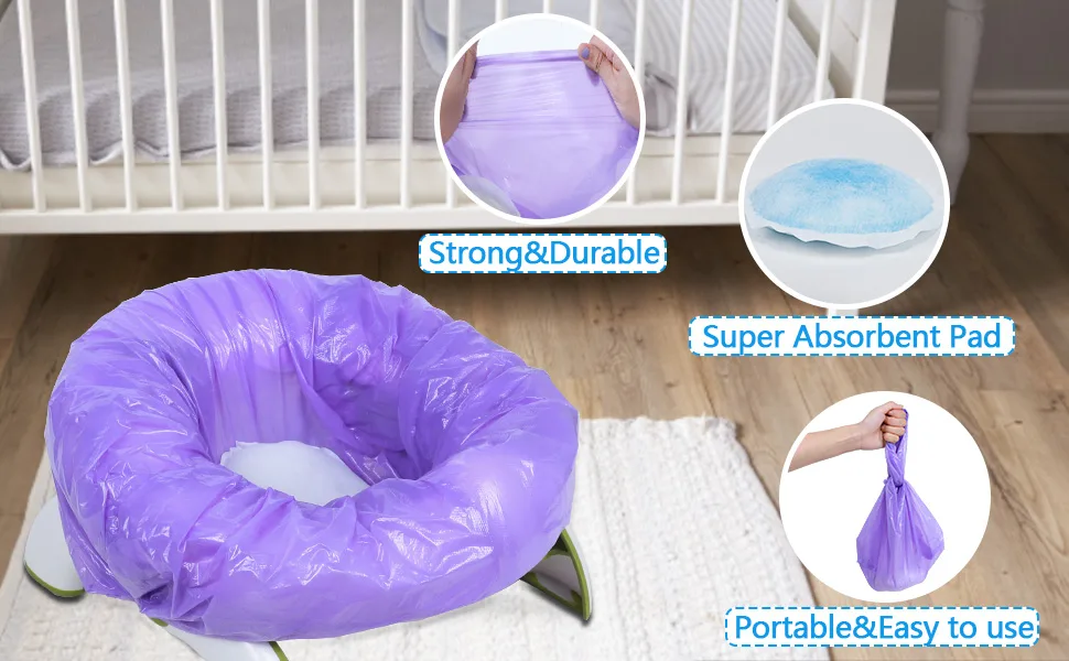 Potty Liners for Portable Potty Refill Bags Compatible with OXO tot, Potette Travel Potty 45pcs Liners - travel potty liners