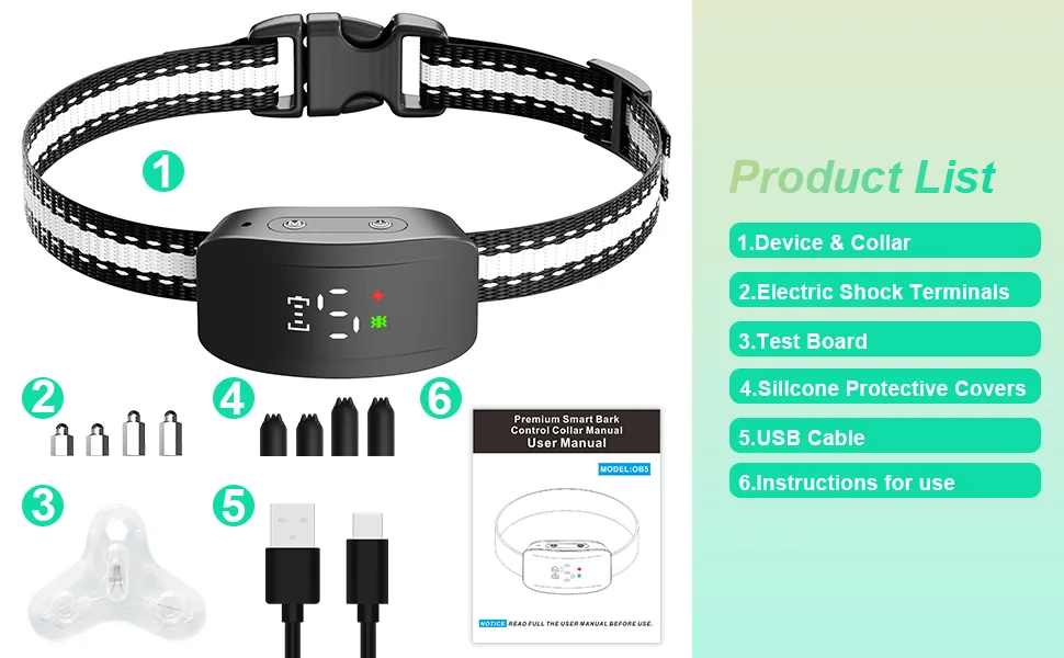 Bark Collar for Small Medium Large Dogs 5-150 Lbs,Bark Collar with Adjustable Sensitivity and Intensity Beep Vibration and Optional Shock,Rechargeable Dog Bark Collar No More False Trigger Black - bark collar