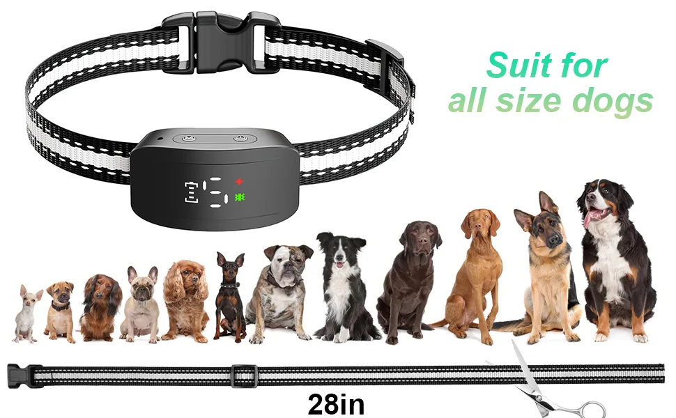 Bark Collar for Small Medium Large Dogs 5-150 Lbs,Bark Collar with Adjustable Sensitivity and Intensity Beep Vibration and Optional Shock,Rechargeable Dog Bark Collar No More False Trigger Black - bark collar