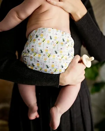 Simple Being Reusable Baby Cloth Diapers Adjustable Size, Double Gusset, Waterproof Cover, 3 Pack with 3 Inserts (DC Batman Classic) - cloth diaper soft reusable