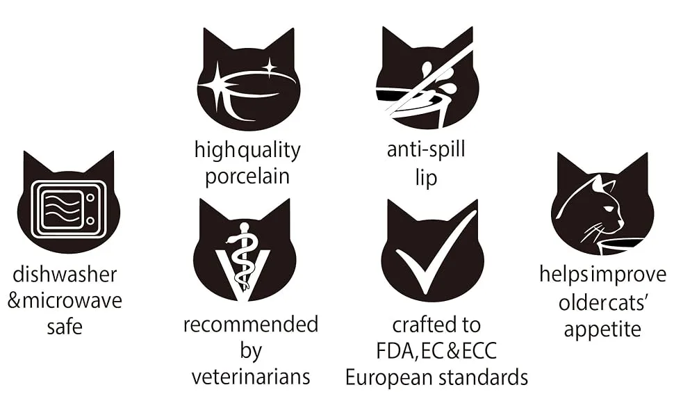 Necoichi Raised Cat Water Bowl, Elevated, with Measurement Lines, Dishwasher and Microwave Safe, No.1 Seller in Japan! Cat Extra Tall - necoichi neco ichi cat kitty cat1st catsfirtst raised food bowl water bowl cat collar Japan