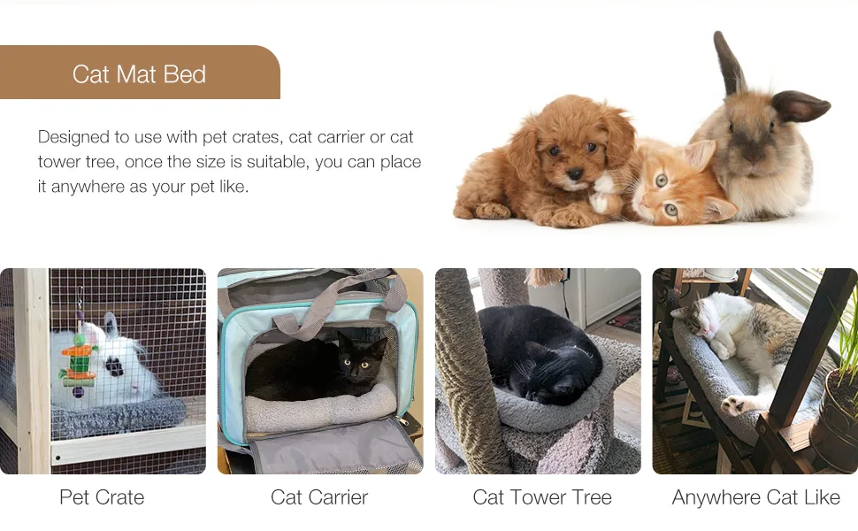 lesypet Cat Bed, Cat Mat Small Pet Bed Dog Crate Mat Washable Mat - CAT MET