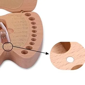 Baby Teeth Keepsake Box Artinova Wooden Box Tooth Shaped Box for Boys Girls, ARTA-0060 - tooth box