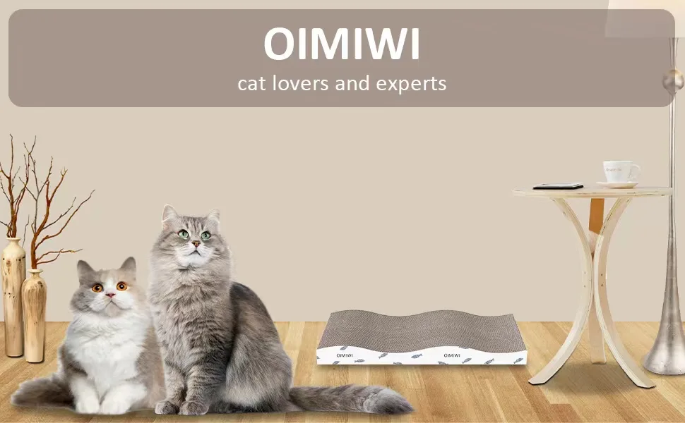 OIMIWI Cat Scratcher 2/4 PCS Pad, Cardboard with Premium Reversible Scratch Textures Design Wide Durable Scratching Pad 2 pcs - cat scratching pad