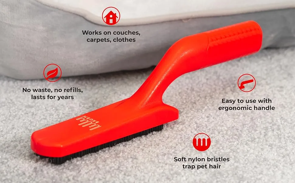 Lilly Brush - Fluffy Pet Brush - couches carpets clothes lasts for years pet hair ergonomic handle