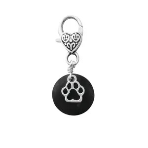 Shungite Pet Collar Charm - Natural Protection for Dogs Cats Durable Black Crystal Stone Backpack Tote Key Chain Small/Medium - Small Medium Shungite Pet Protection Charm