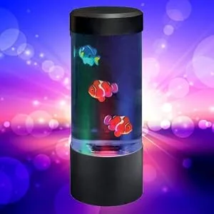 Lightahead LED Mini Desktop Fantasy Fish Lamp with Color Changing Light Effects. A Sensory Synthetic Fish Tank Aquarium Mood Lamp. Excellent Gift - Desktop Mini Fish lamp