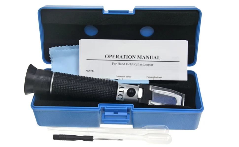 Professional Automatic Temperature Compensation Salinity Refractometer for Aquariums, Marine Monitoring, Saltwater Testing.Dual Sacle: 0-100ppt & 1.000-1.070 Specific Gravity - contents
