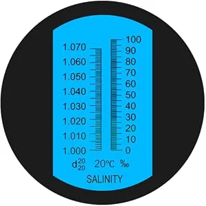 Professional Automatic Temperature Compensation Salinity Refractometer for Aquariums, Marine Monitoring, Saltwater Testing.Dual Sacle: 0-100ppt & 1.000-1.070 Specific Gravity - product information 4