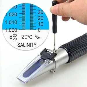Professional Automatic Temperature Compensation Salinity Refractometer for Aquariums, Marine Monitoring, Saltwater Testing.Dual Sacle: 0-100ppt & 1.000-1.070 Specific Gravity - product information 7