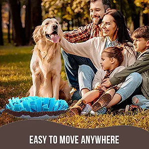 TOMAHAUK Snuffle Mat for Dogs  Interactive Feed Game/Dog Puzzle Toy That Helps with Stress Relief, Foraging Skills, Brain Stimulation and Boredom Blue - easy to move anywhere