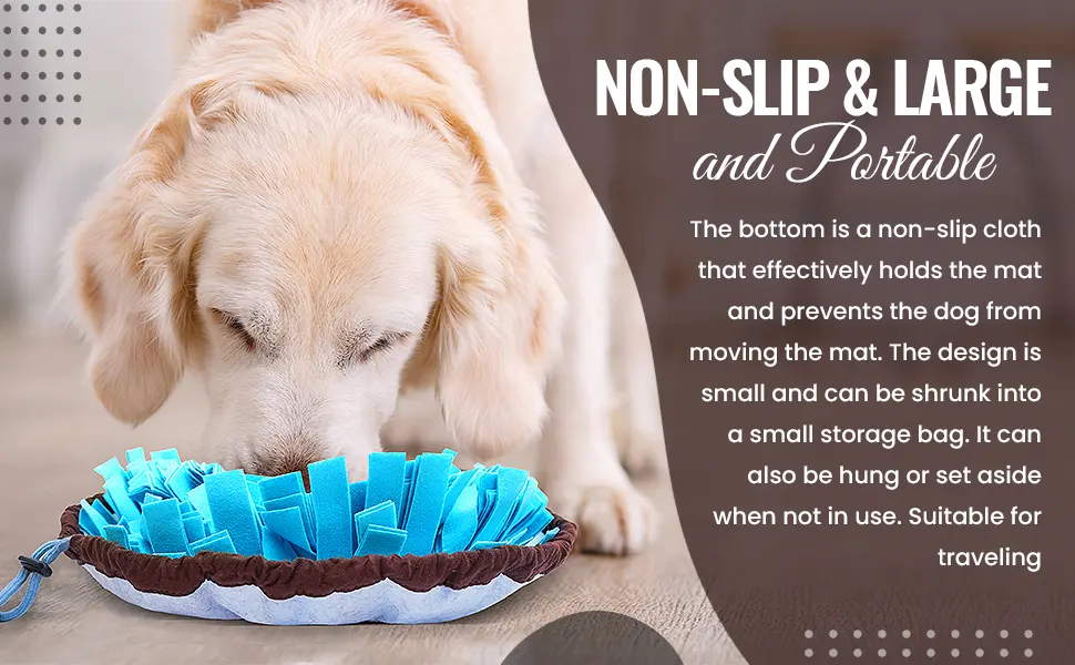 TOMAHAUK Snuffle Mat for Dogs  Interactive Feed Game/Dog Puzzle Toy That Helps with Stress Relief, Foraging Skills, Brain Stimulation and Boredom Blue - snuffle mat for dogs small