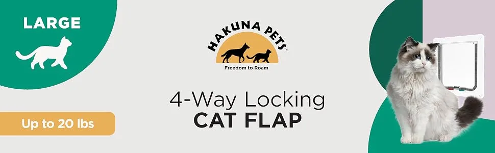Hakuna Pets Standard Cat and Small Pet Door, Large, White, Pets up to 20 lbs Large White - 1161 #1