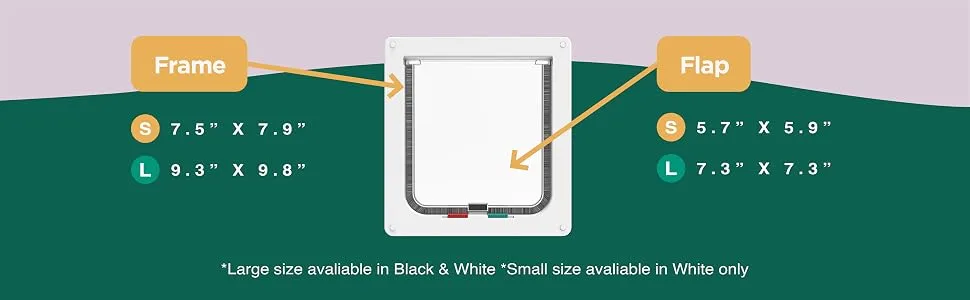 Hakuna Pets Standard Cat and Small Pet Door, Large, White, Pets up to 20 lbs Large White - Cat Flap 5th module
