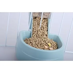 RUBYHOME Pets Food Hanging Bowl for Crates & Cages Hanging Pet Cage Feeder for Small Animals Cats Puppies Ferrets Rabbit Automatic Feeder - Rabbit Automatic Feeder-blue