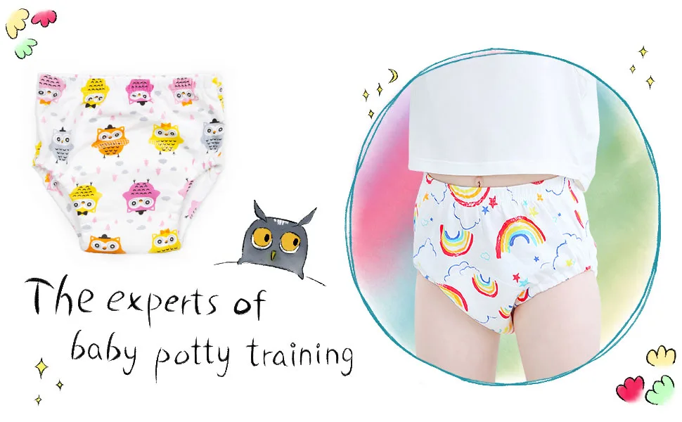 Toddler Potty Training Pants 4 Pack,Cotton Training Underwear Size 2T,3T,4T,Waterproof Underwear for Kids Pink 4T - baby girls training underwear